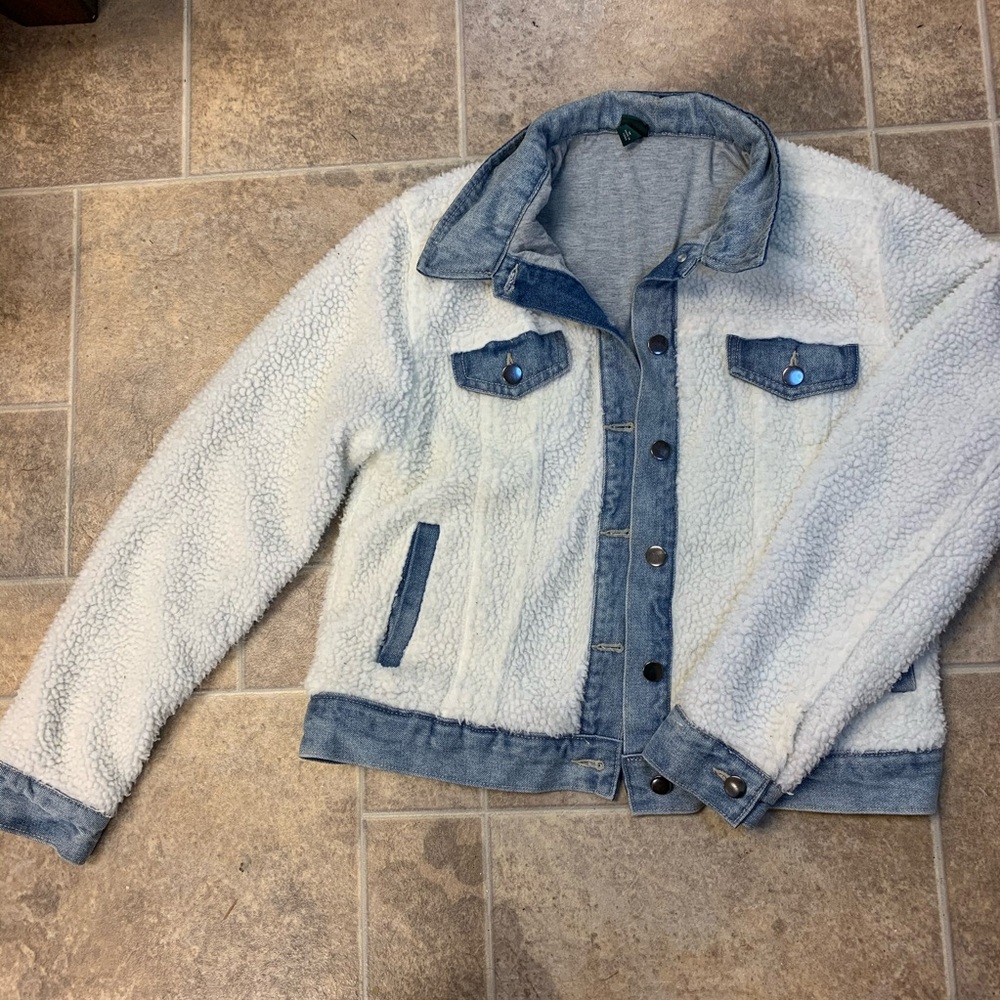 Target Wild Fable Trendy Denim Teddy Sherpa Jacket